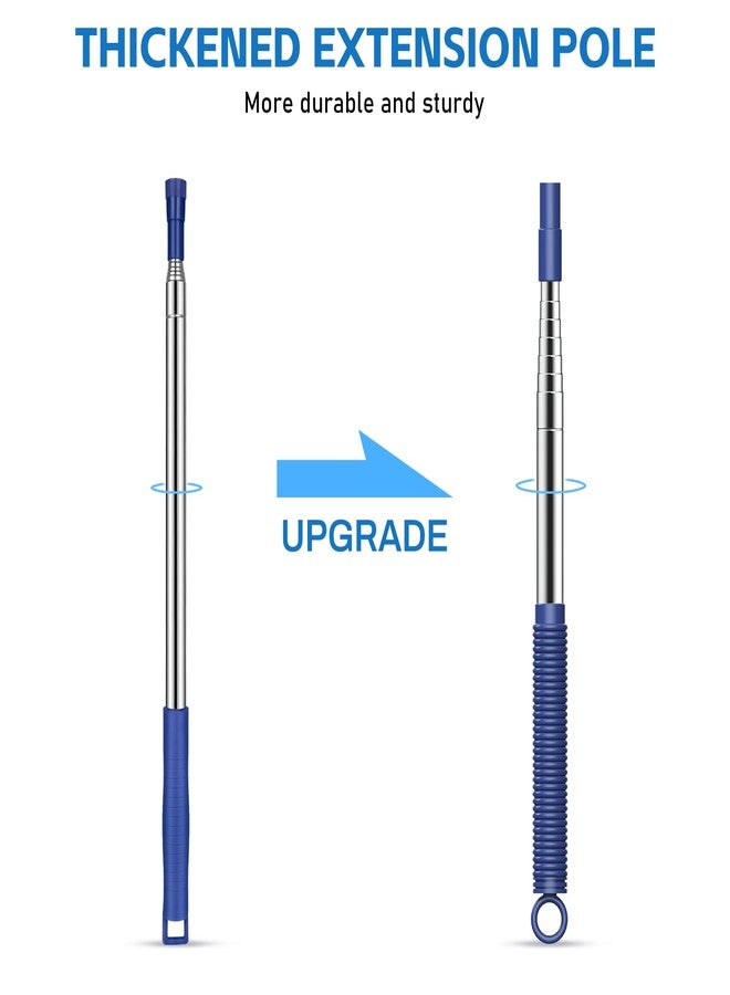 سيتسيل منفضة خيوط العنكبوت من سيت سيل مع عصا تمديد، منافض قابلة للسحب لتنظيف خيوط العنكبوت، فرشاة تنظيف خيوط العنكبوت لمراوح السقف بمقبض طويل 81 بوصة للاستخدام الداخلي والخارجي في الأسقف العالية - Image 3